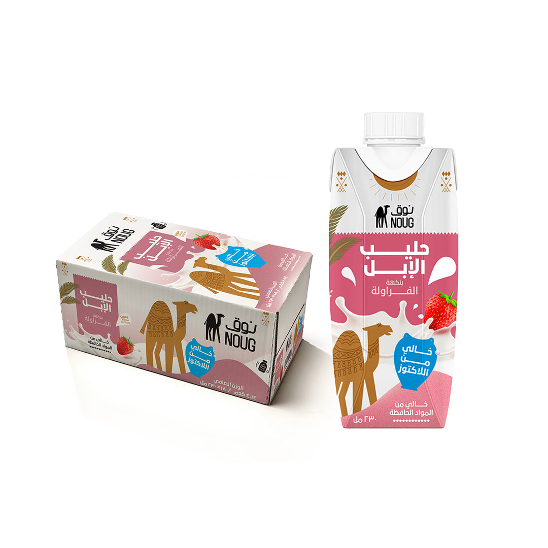 Noug - Fresh Camel Milk with Strawberry 230 ml